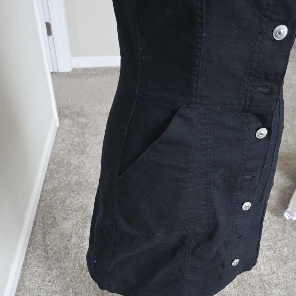 Divided Black Button-Down Mini Dress - image 3